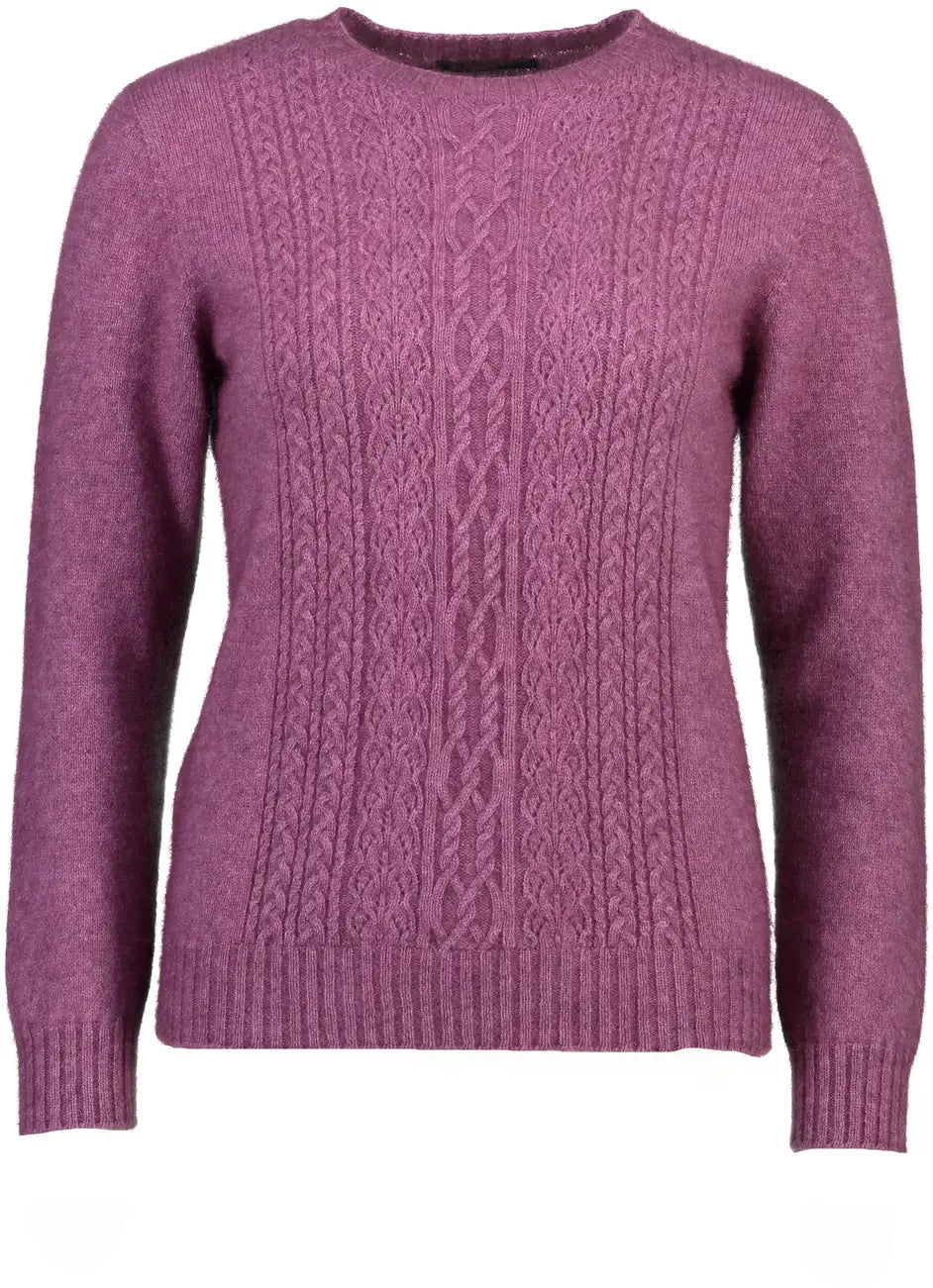 Ladies Crew Neck/Lace Detail Possum Merino McDonald