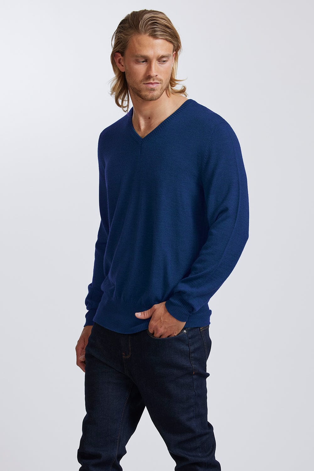 Men's V Neck Royal Merino Mens Sweater Royal Merino 