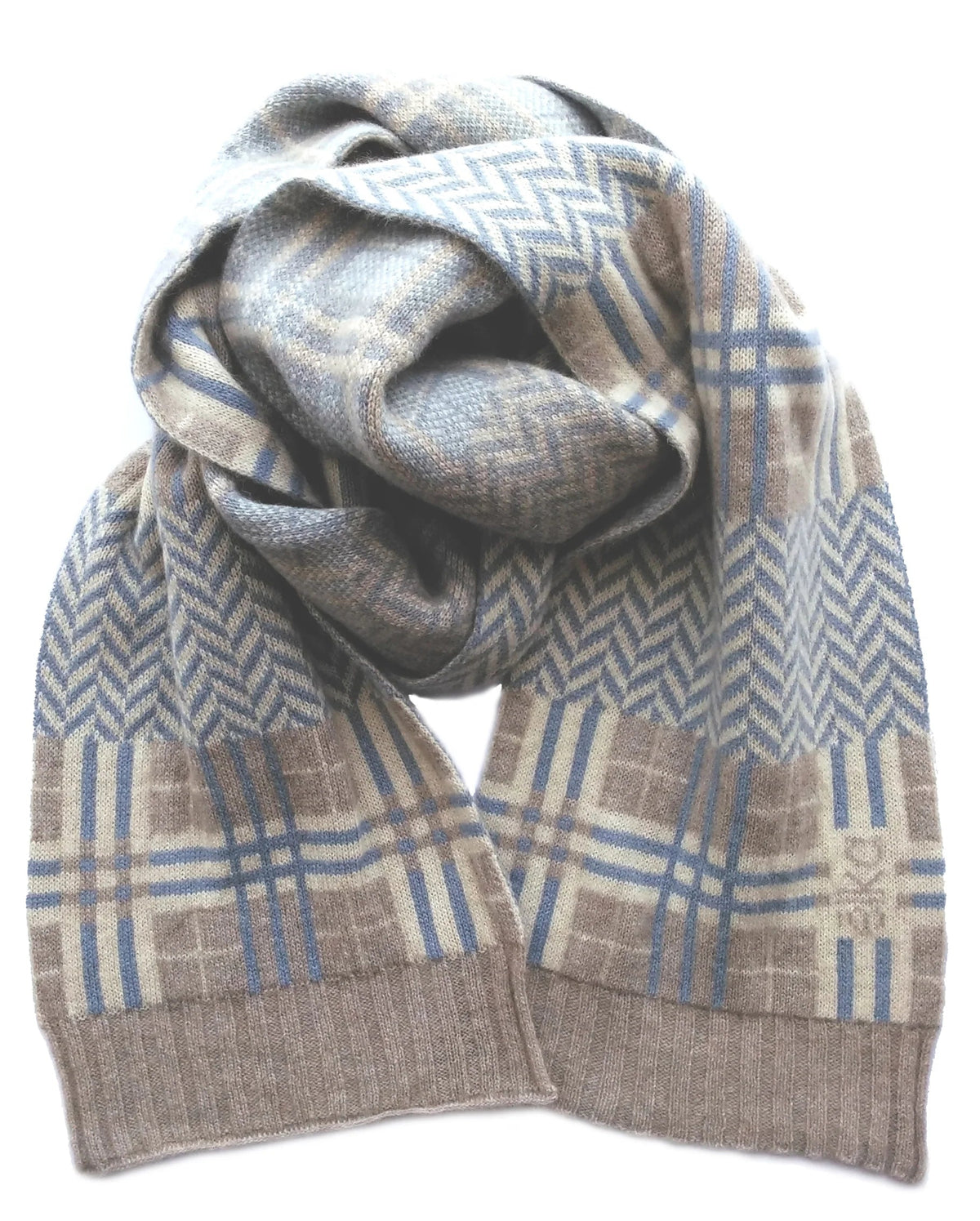 Plaid and Chevron Scarf Elka