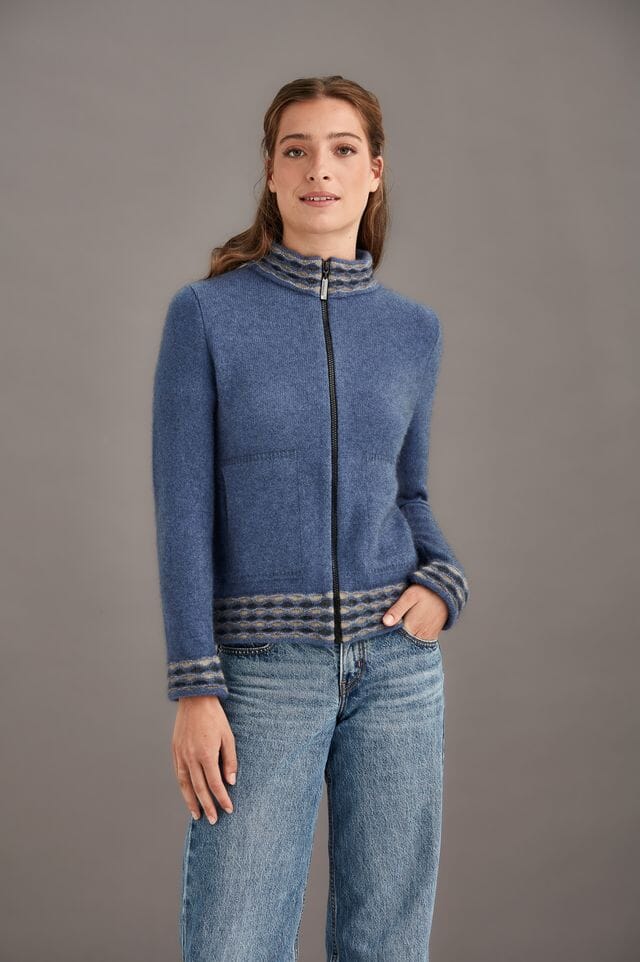 Wave Trim Zip Cardigan McDonald Women Jacket McDonald