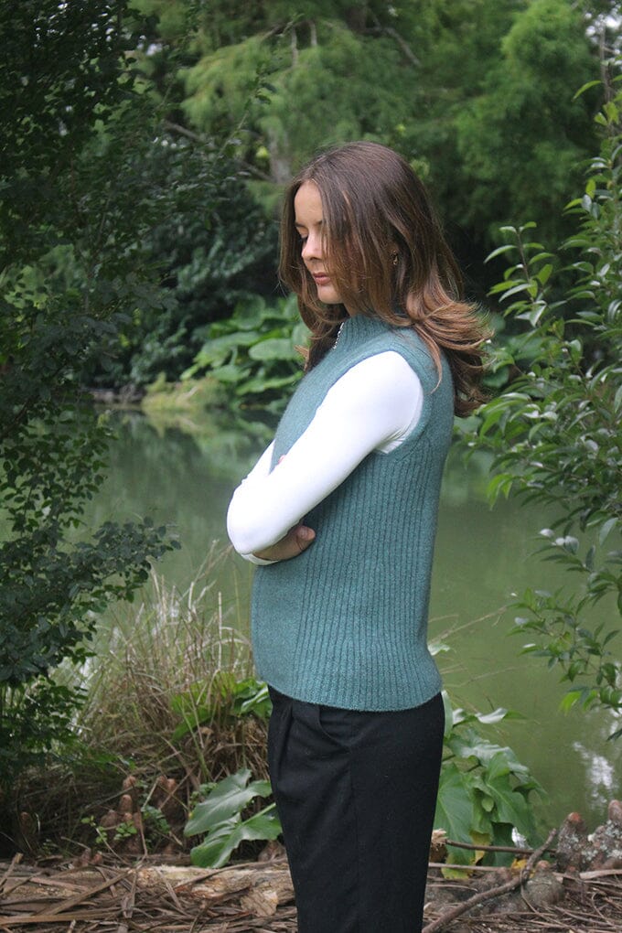 Zip Vest with Rib Detail Women Vest Lothlorian