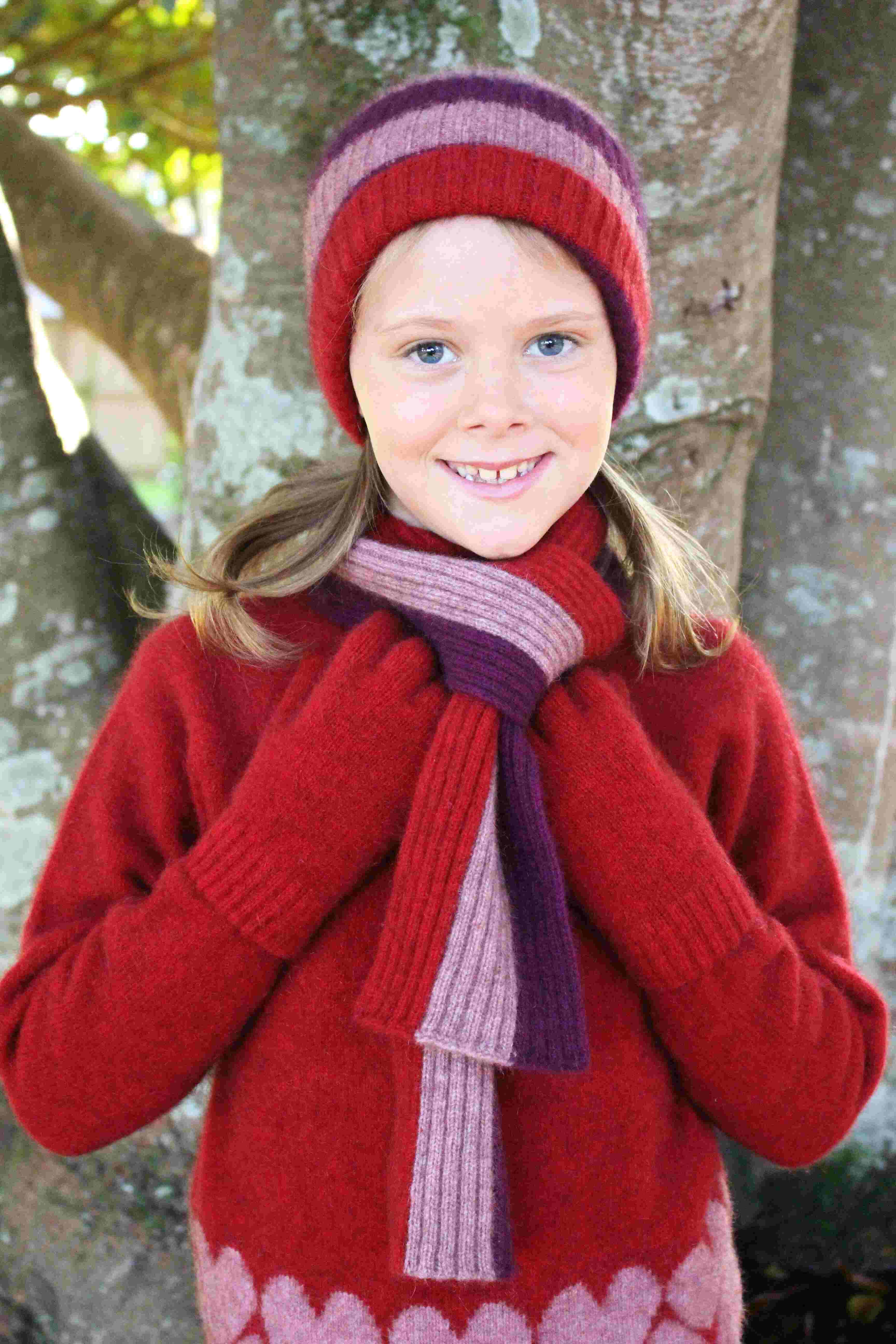 Child's Stripe Rib Scarf Kids Scarf Lothlorian 