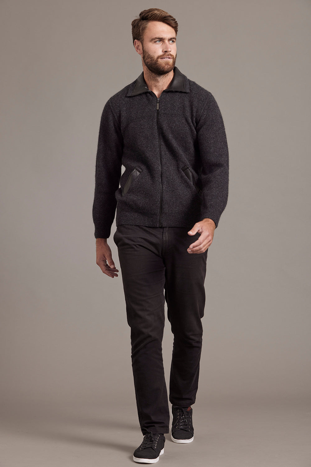 Leather Collar Jacket Mens Jacket McDonald