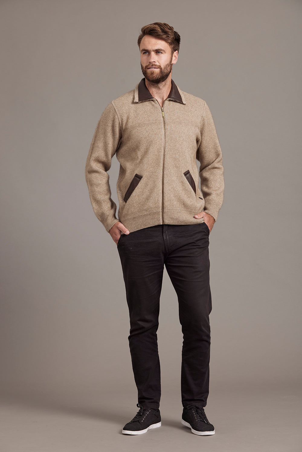 Leather Collar Jacket Mens Jacket McDonald