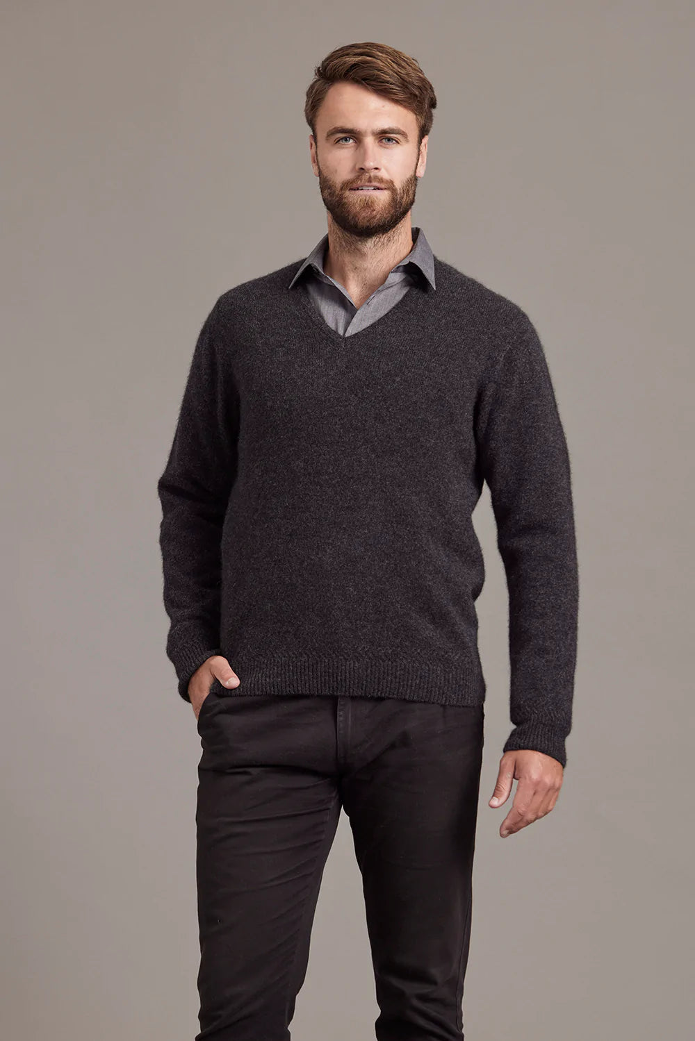 Rack Stitch V Neck Jersey Sweater McDonald