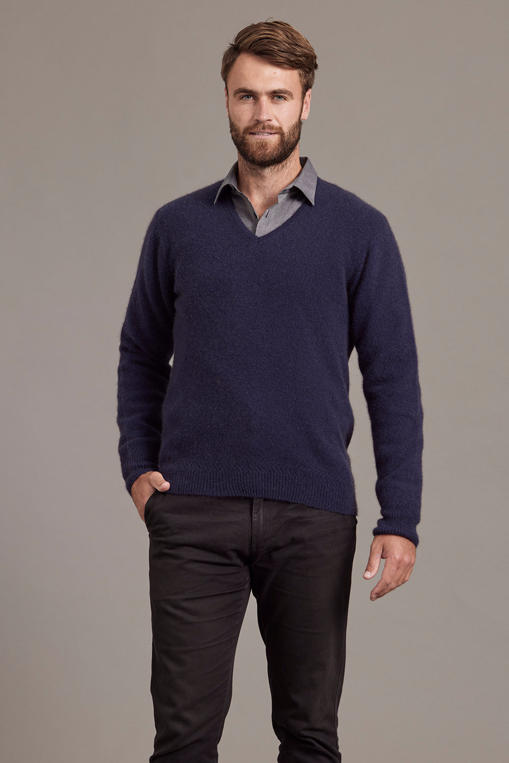 Rack Stitch V Neck Jersey Sweater McDonald