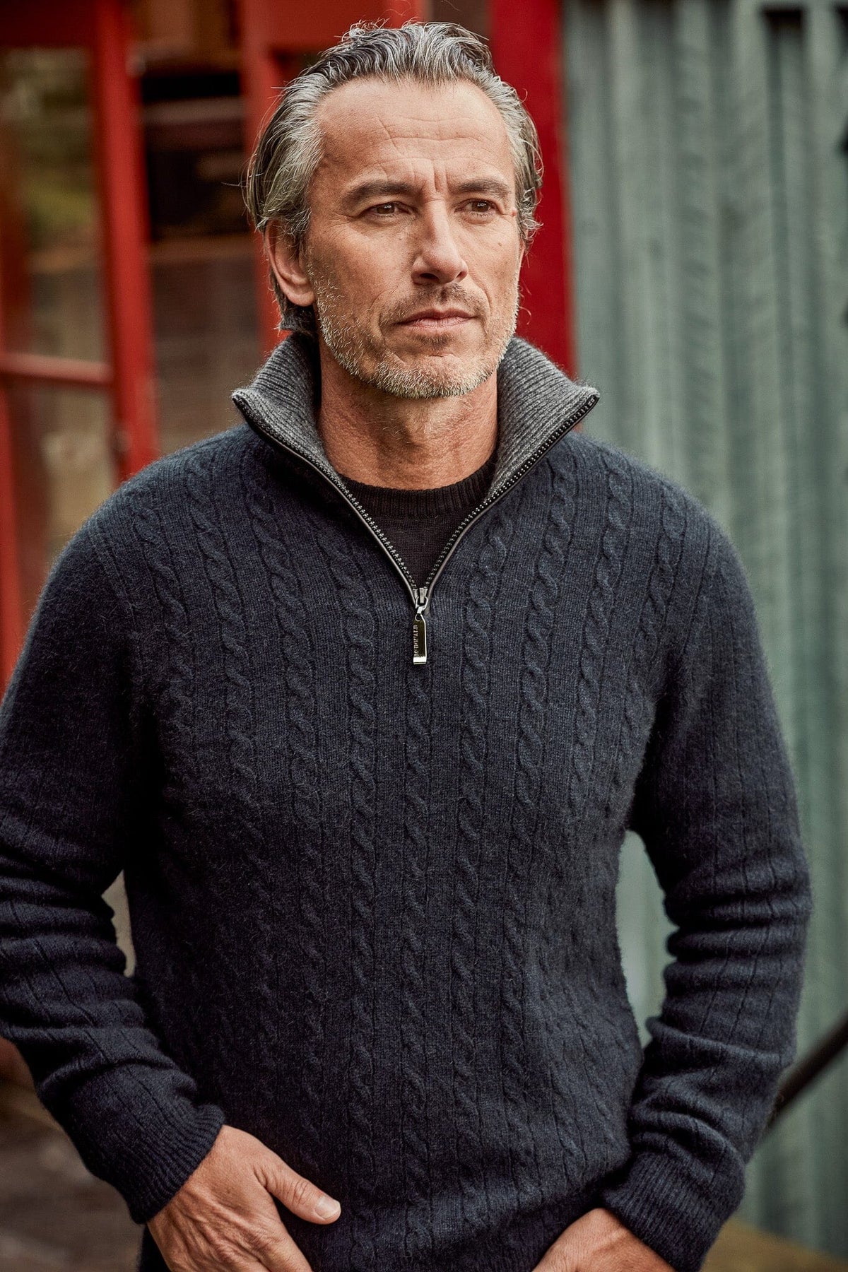 Cable Jersey With Contrast Mens Sweater McDonald 