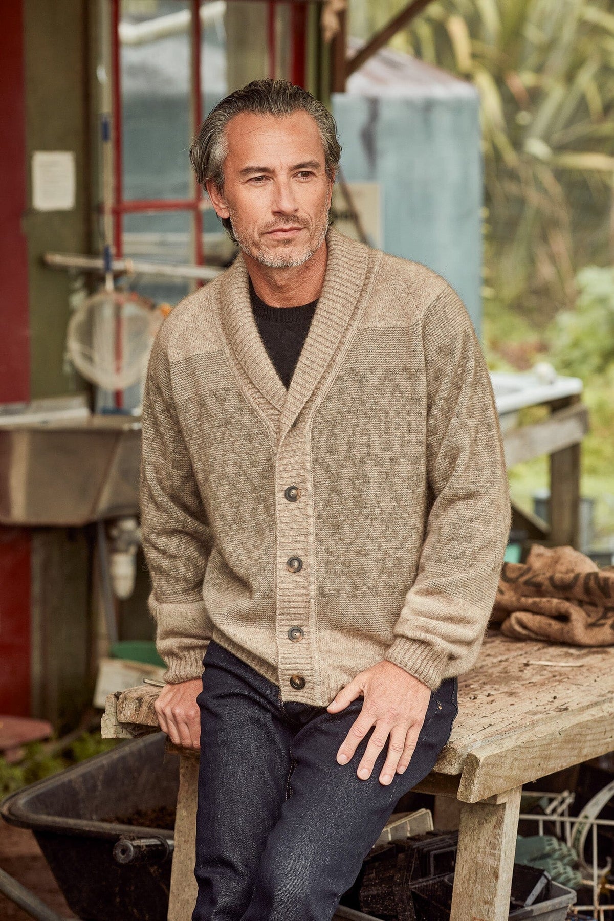 Fair Isle Shaw Cardigan Mens Cardigan McDonald 