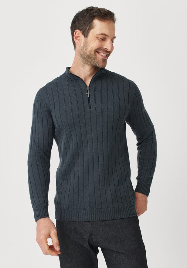 Finn Merino Zip Sweater Untouched World Mens Sweater Untouched World 
