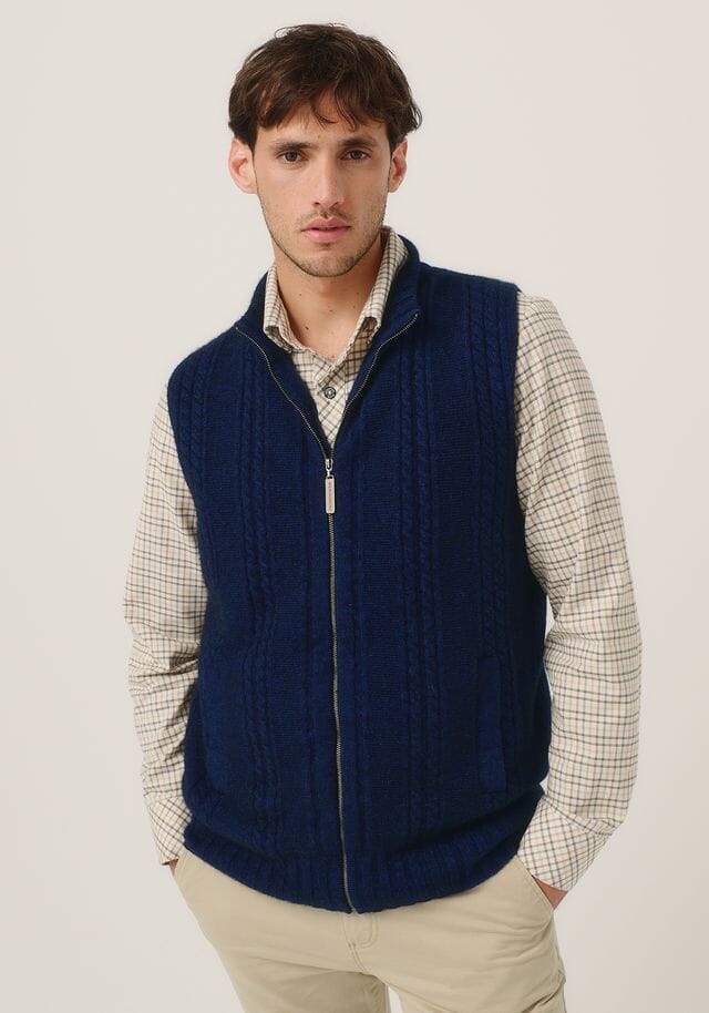 Henri Zip Vest Merinomink Mens Vest Merinomink 