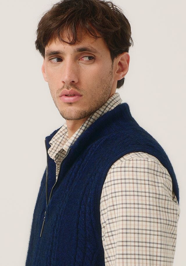 Henri Zip Vest Merinomink Mens Vest Merinomink 