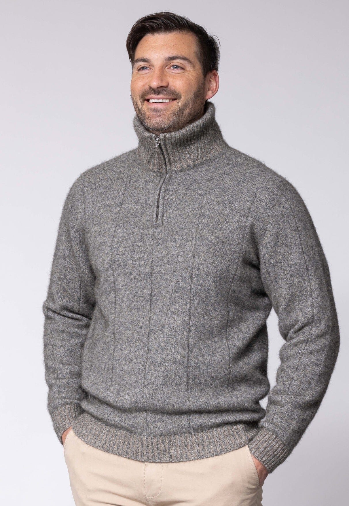 Javelin Zip Neck Mens Sweater Noble Wilde 