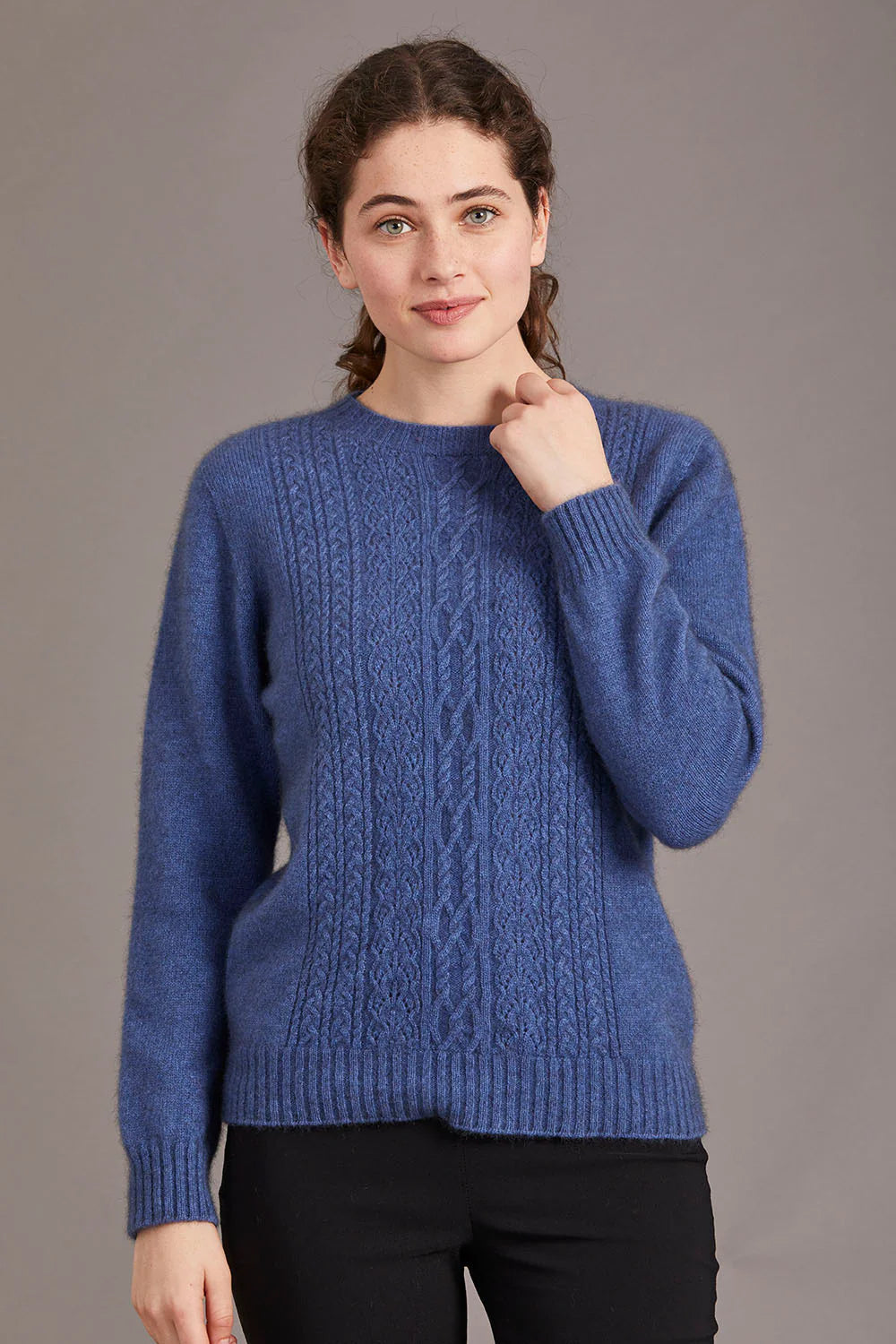 Ladies Crew Neck/Lace Detail Possum Merino McDonald 