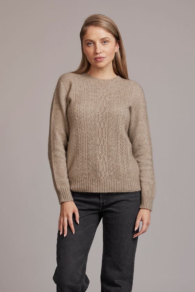 Ladies Crew Neck/Lace Detail Possum Merino McDonald 