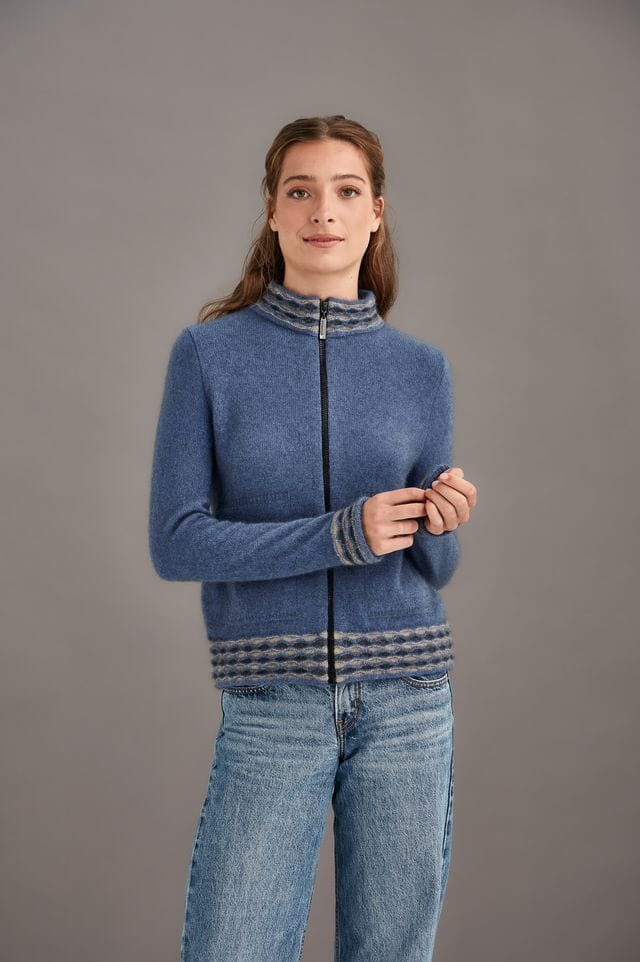 Wave Trim Zip Cardigan McDonald Women Jacket McDonald 