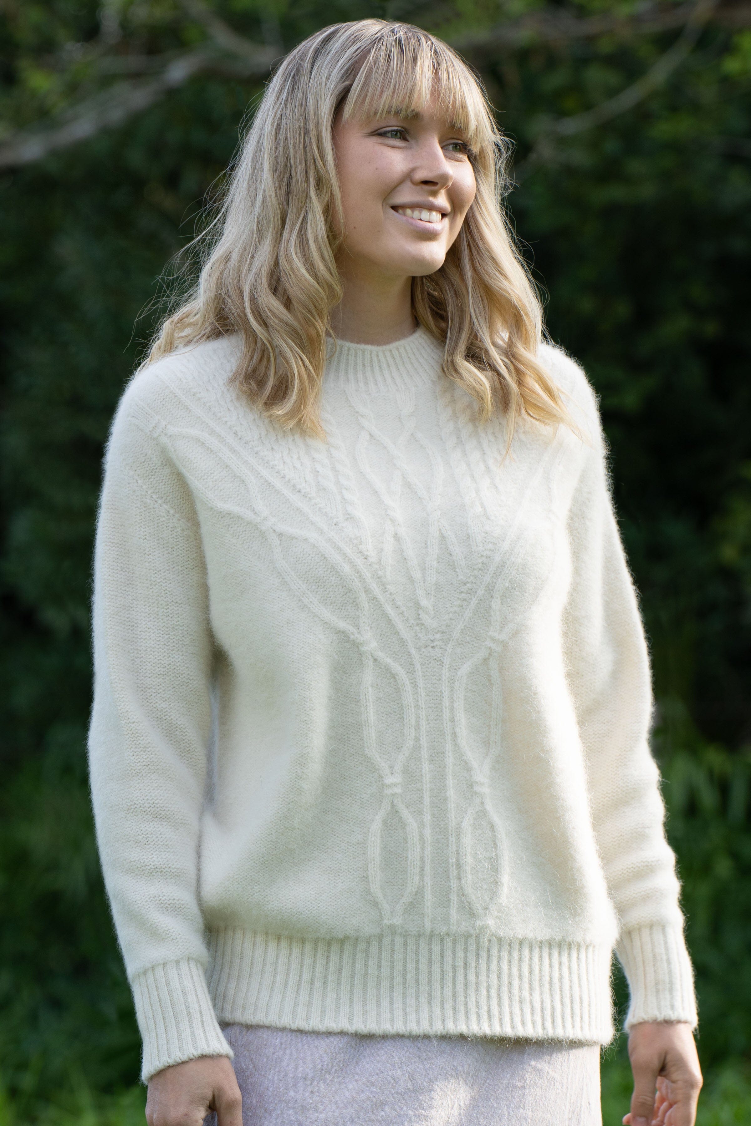 Alpaca Crew Neck Cable Jumper General Lothlorian 