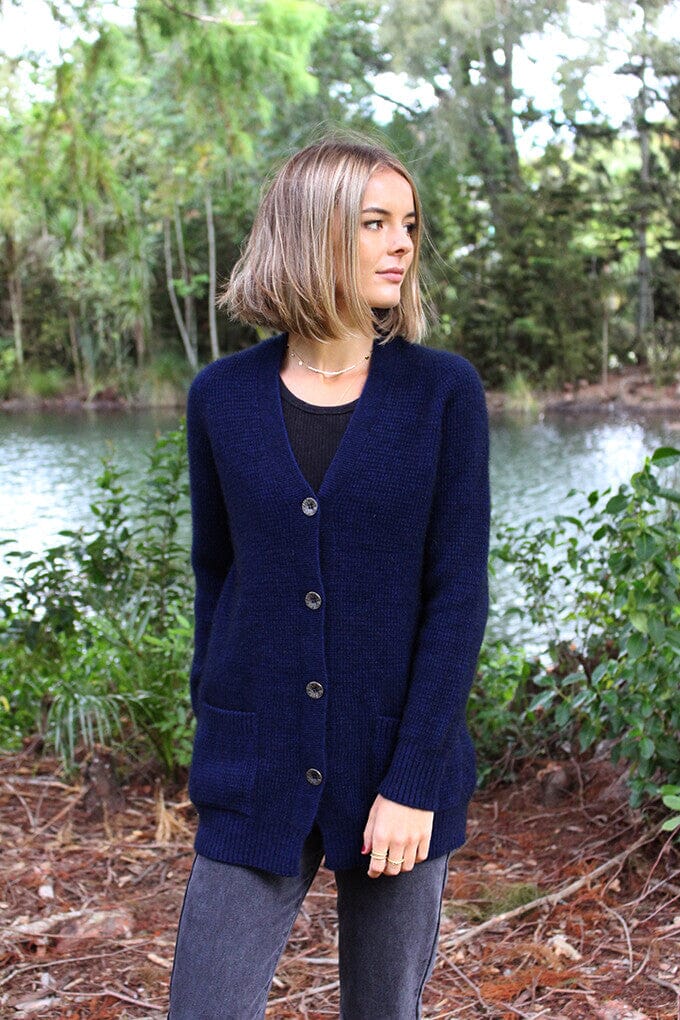 Boyfriend Cardigan Possum Merino Lothlorian 