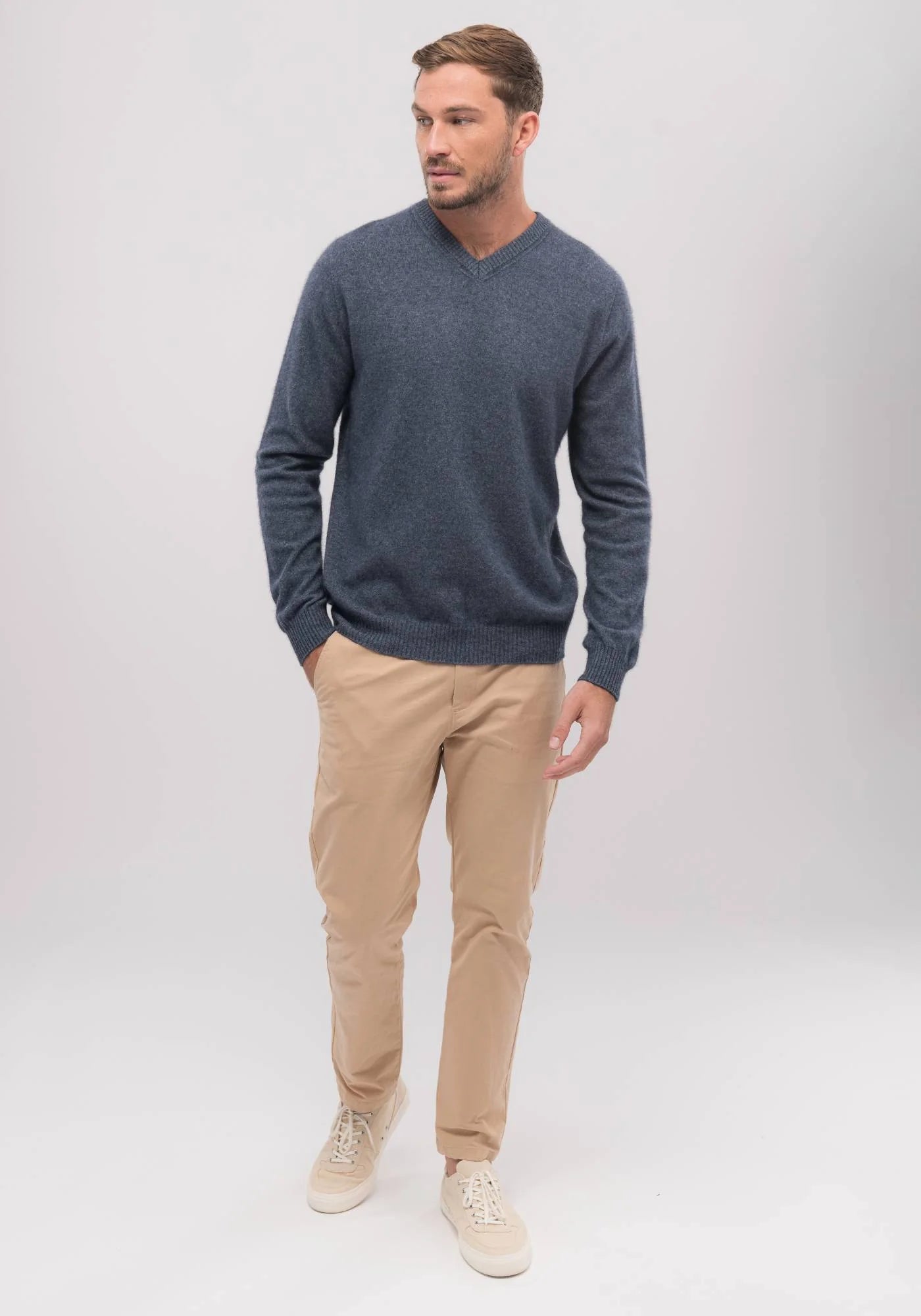 Cassum V Neck Sweater Merino/Possum/Cashmere Untouched World 