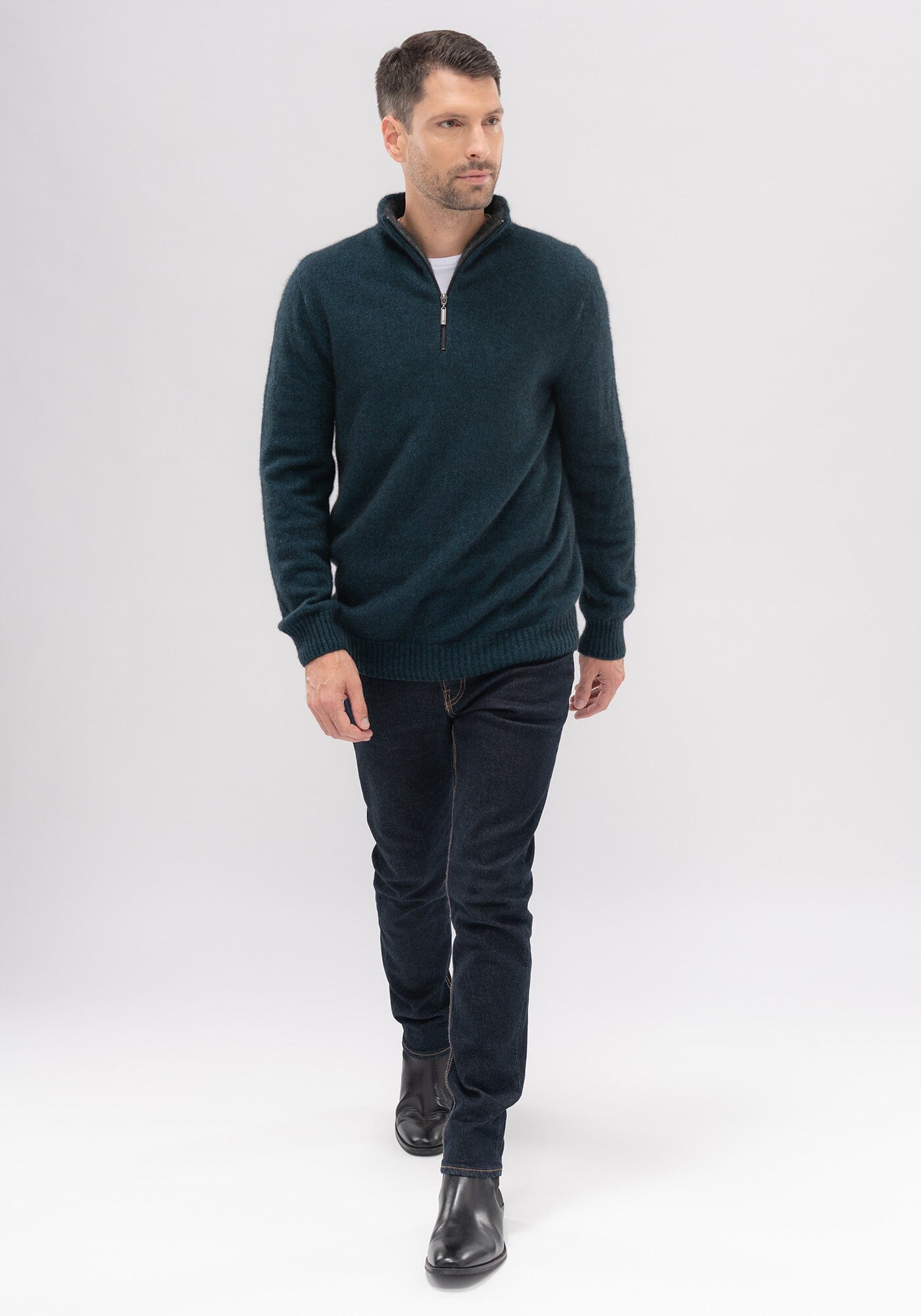 Contrast Half Zip Sweater Merinomink™ Mens Sweater Merinomink 