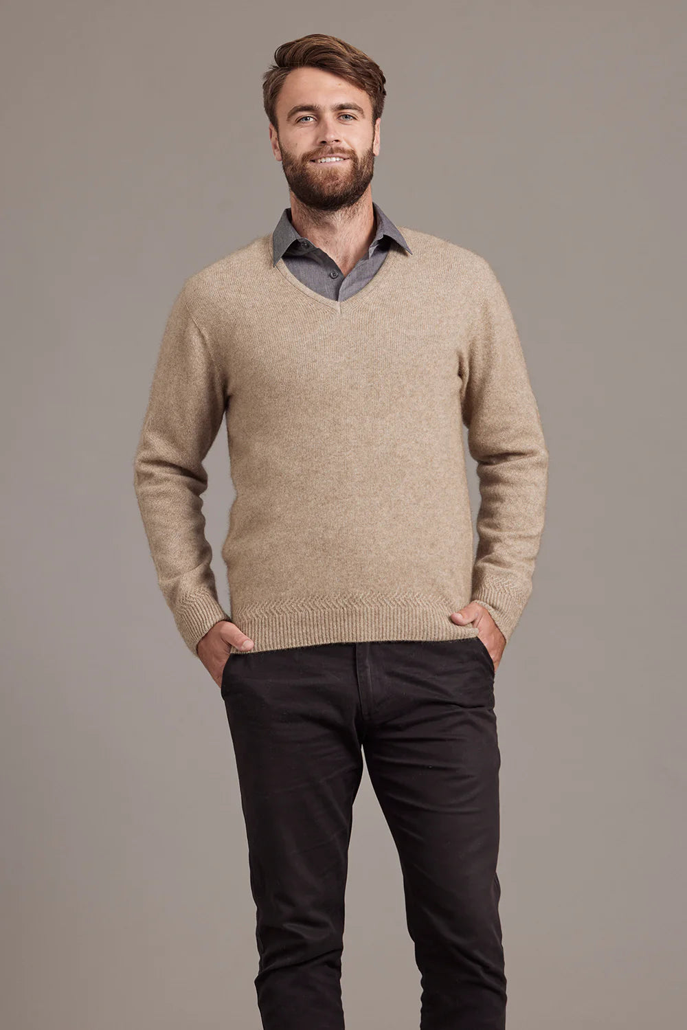 Rack Stitch V Neck Jersey Sweater McDonald 